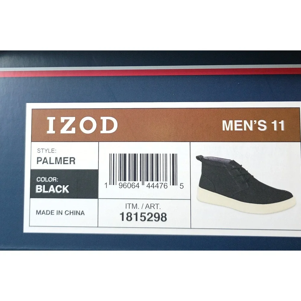 IZOD Palmer Chukka Boot Men Size 11 Black Memory Foam Sneaker